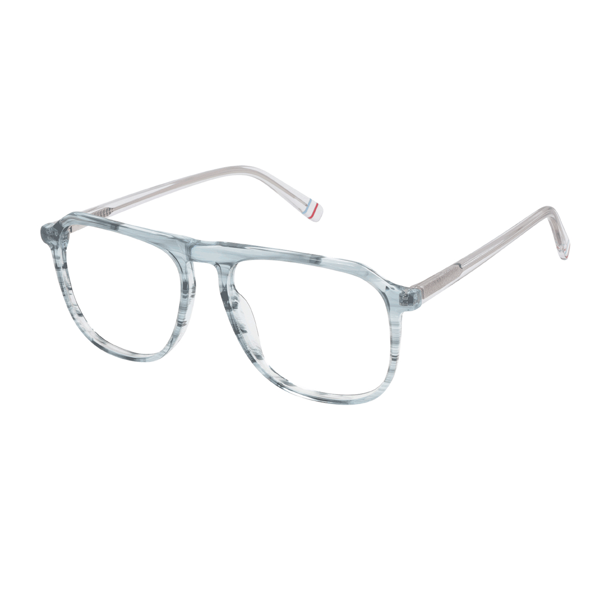 Glenda - Browline Transparent Blue Reading Glasses for Men & Women