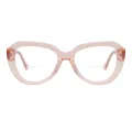 Alexis - Cat-eye Transparent pink Reading Glasses for Women