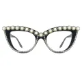 Sicas - Cat-eye Black-Silver Reading Glasses for Women