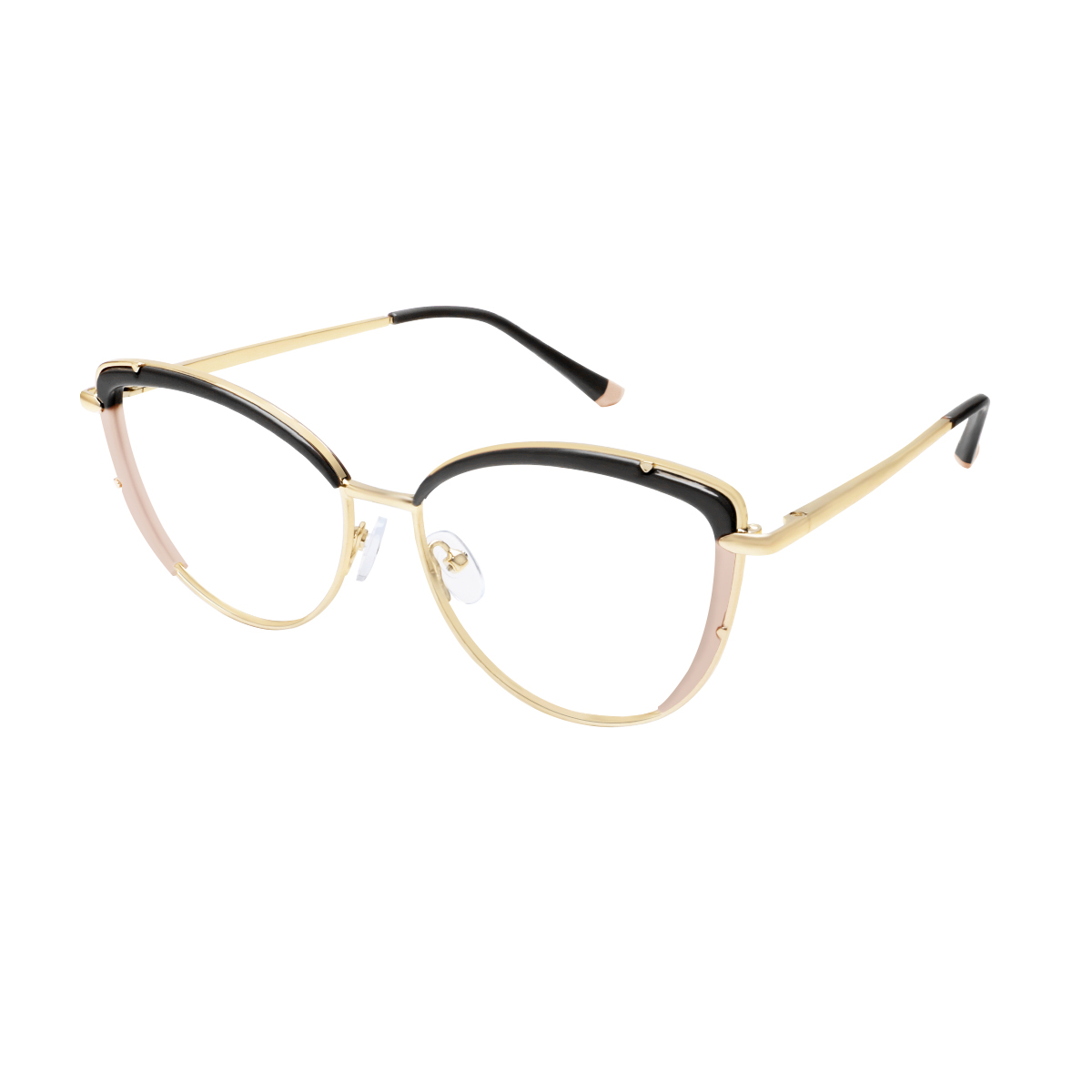 Romy - Square Black-Gold Reading Glasses for Women