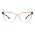 Edna - Cat-eye Pink Transparent Reading Glasses for Women
