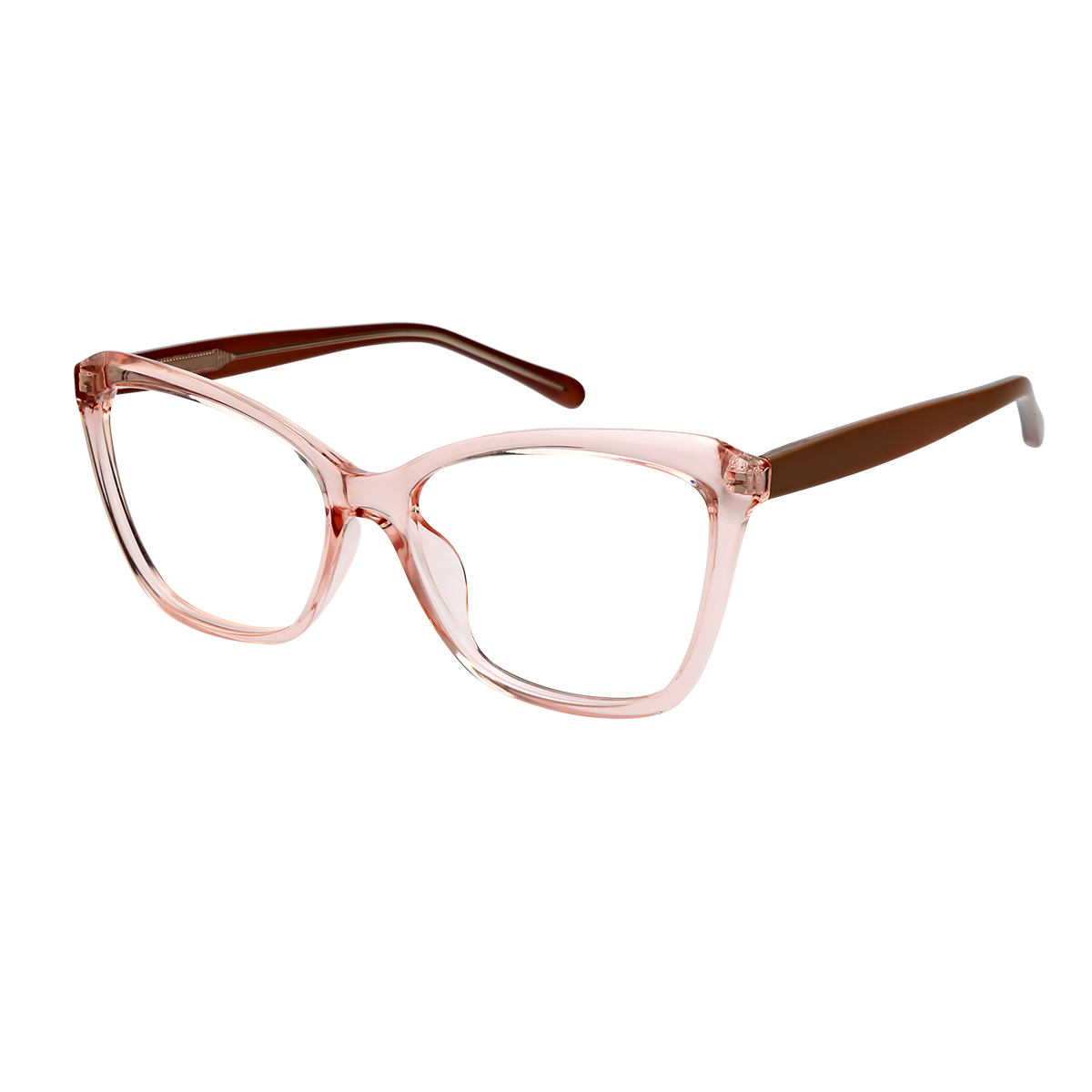 Edna - Cat-eye Pink Transparent Reading Glasses for Women