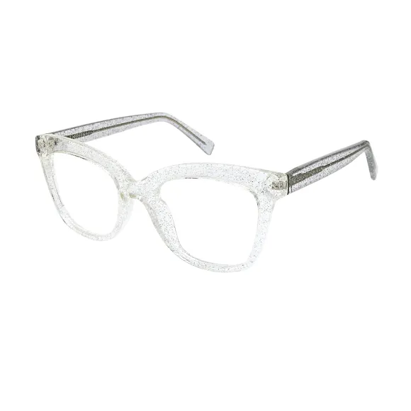 square transparent-sparkle reading glasses