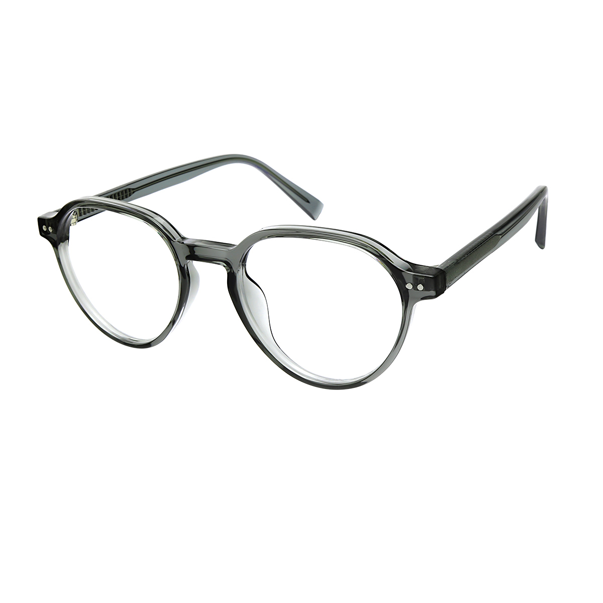 Matthew - Round Grey/Transparent Reading Glasses for Men & Women