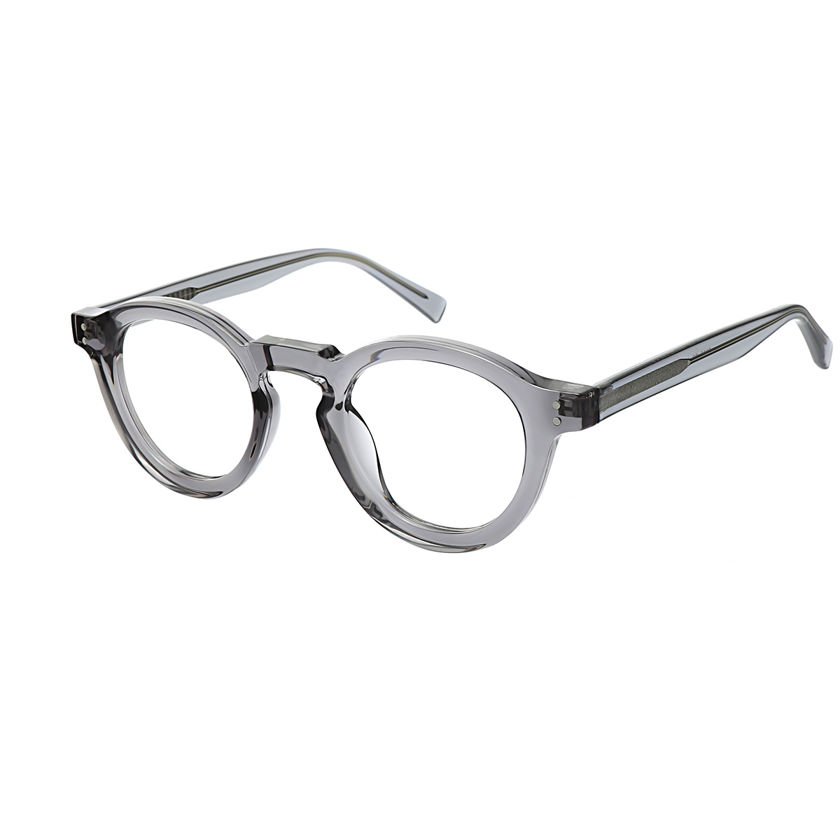 Mabel - Round Grey/Transparent Reading Glasses for Men & Women