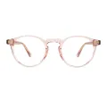 Georgina - Round Pink/Transparent Reading Glasses for Women