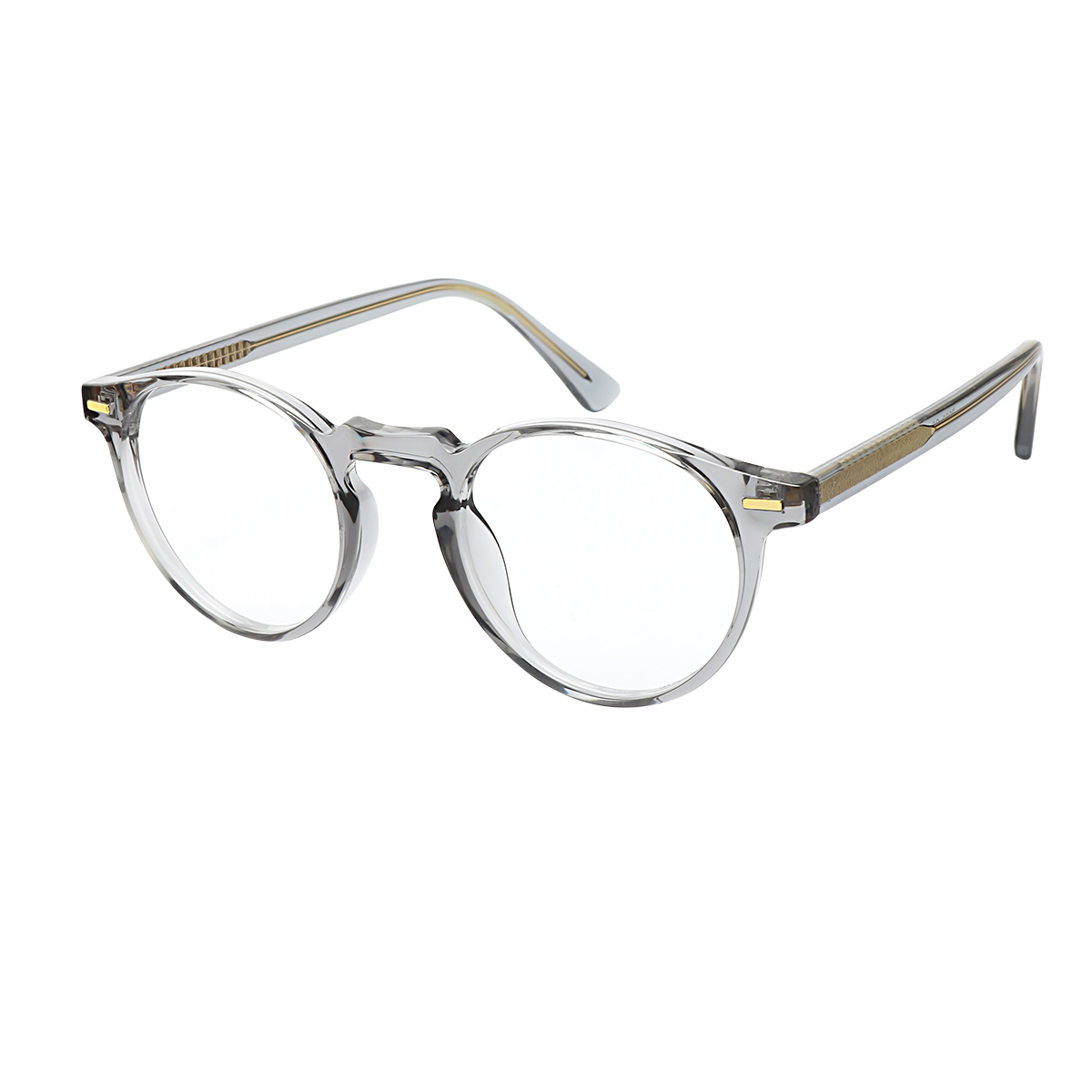 Georgina - Round Grey/Transparent Reading Glasses for Women