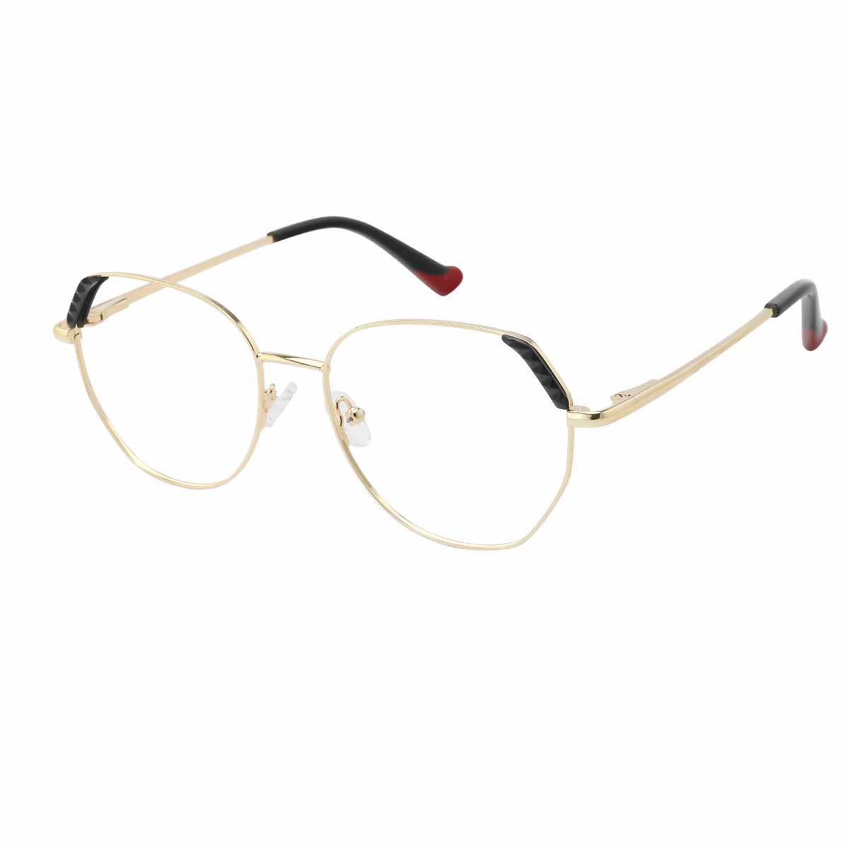 Corinna - Oval Gold/Black Reading Glasses for Women