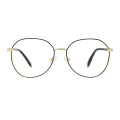 Dot - Round Black/Gold Reading Glasses for Women