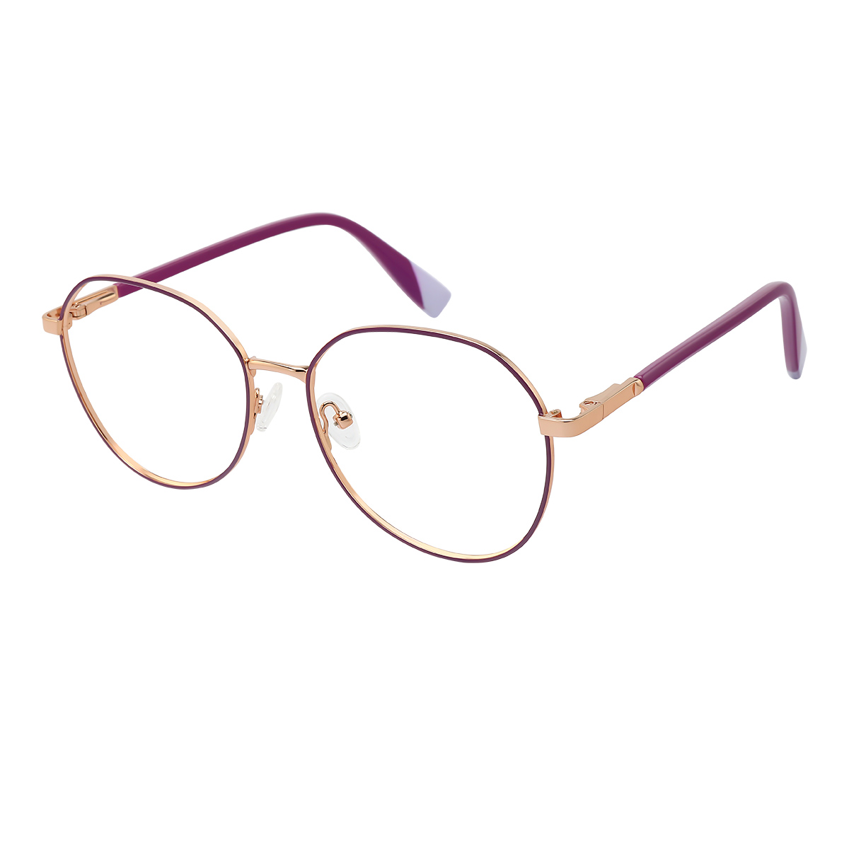Dot - Round Purple/Gold Reading Glasses for Women