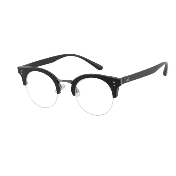 browline black reading glasses