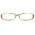 Lorelai - Rectangle Green-Floral Reading Glasses for Women