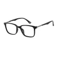 Sais - Rectangle Black Reading Glasses for Men & Women