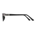 Malea - Rectangle Black Reading Glasses for Women