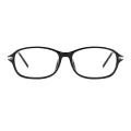 Cyrus - Rectangle Black-Silver Reading Glasses for Men & Women