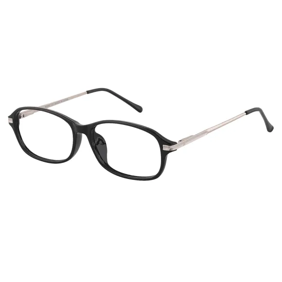 rectangle black-silver reading glasses