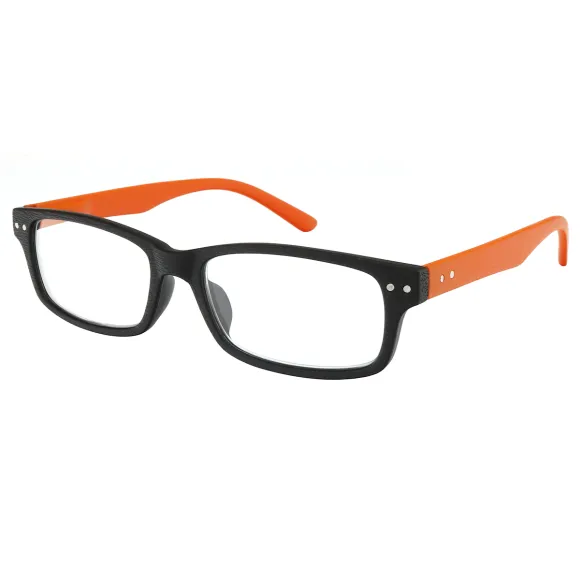 rectangle orange reading glasses