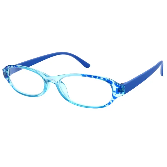 oval blue reading glasses