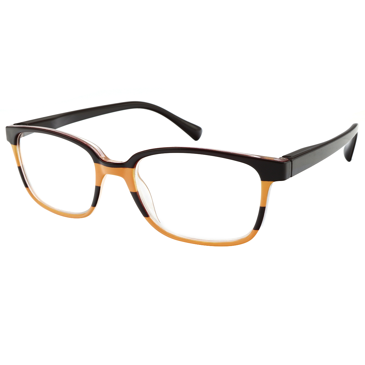 Lois - Rectangle Black-Yellow Reading Glasses for Men & Women
