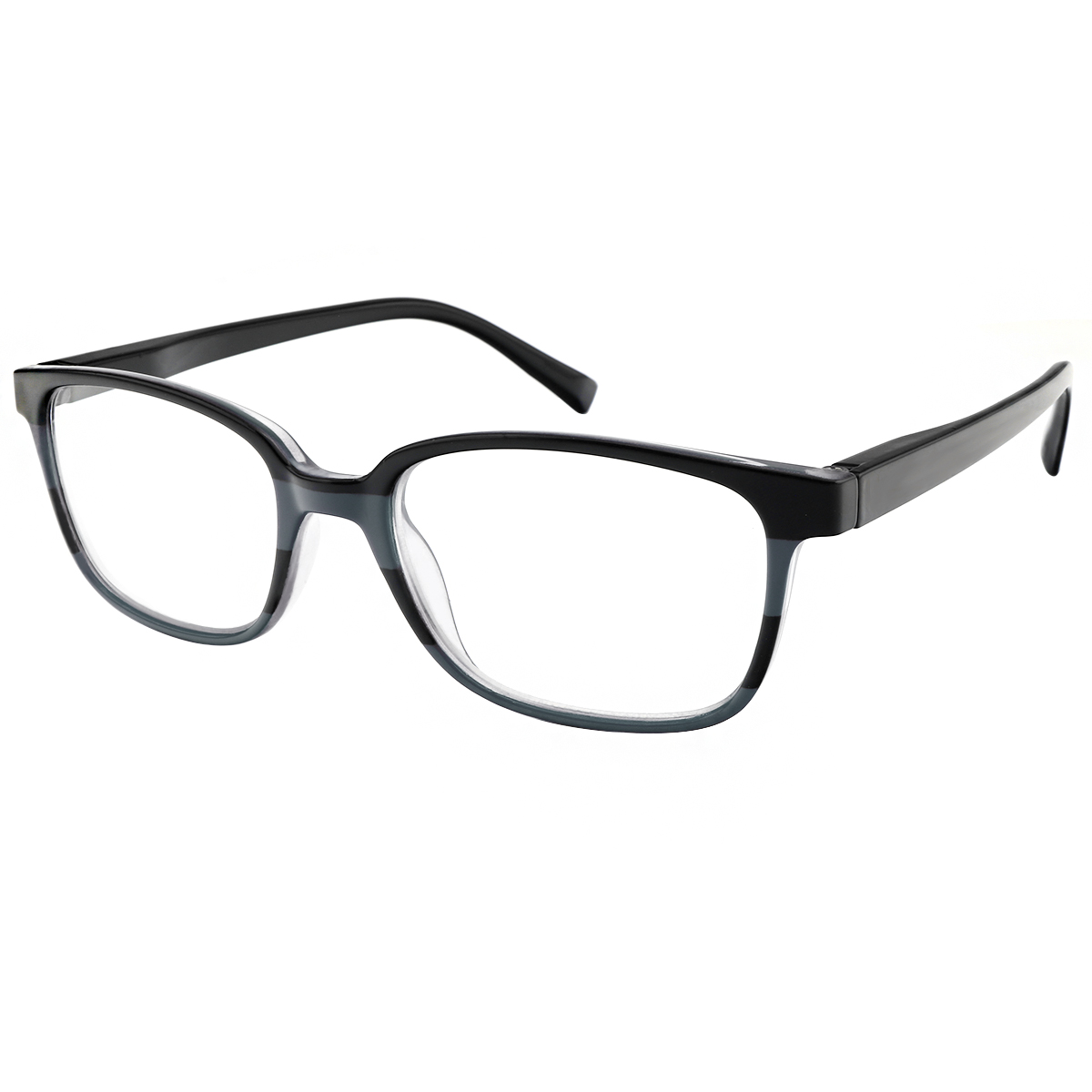 Lois - Rectangle Black-Gray Reading Glasses for Men & Women