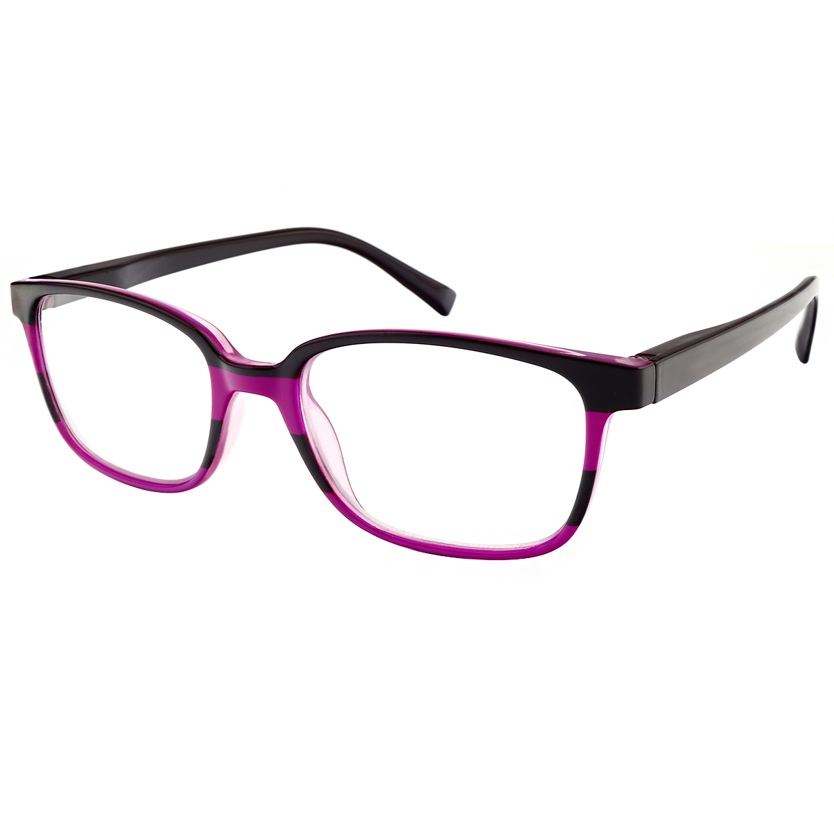 Lois - Rectangle Black-Pink Reading Glasses for Men & Women