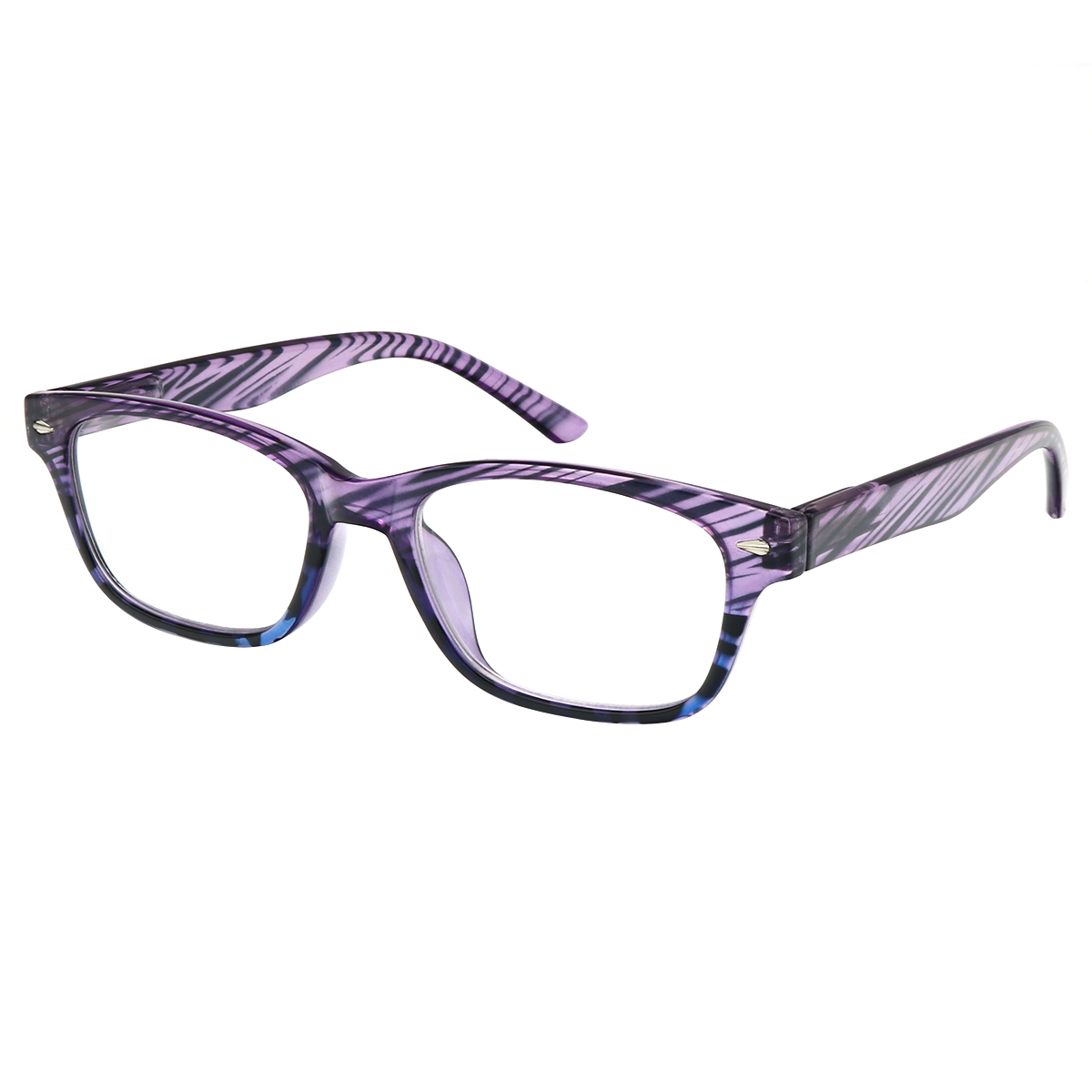 Cassian - Rectangle Purple Reading Glasses for Men & Women