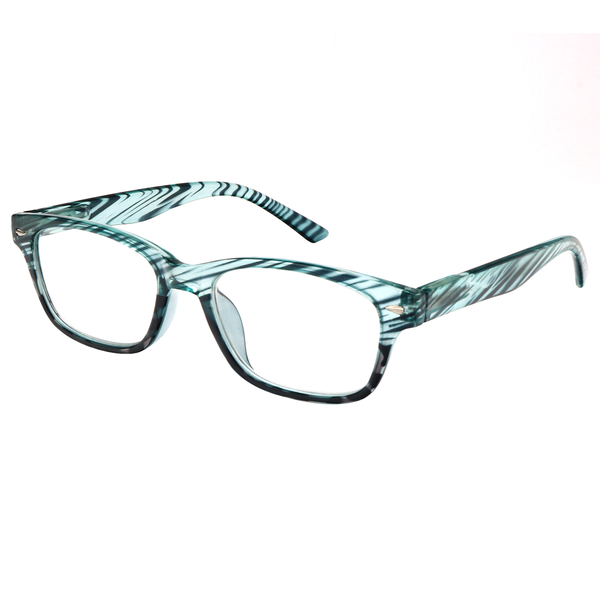 Cassian - Rectangle Green Reading Glasses for Men & Women