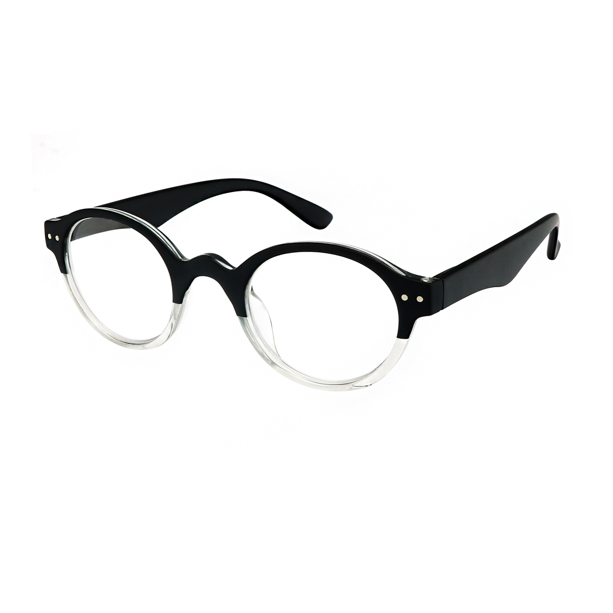 Lycia - Round Black Reading Glasses for Men & Women