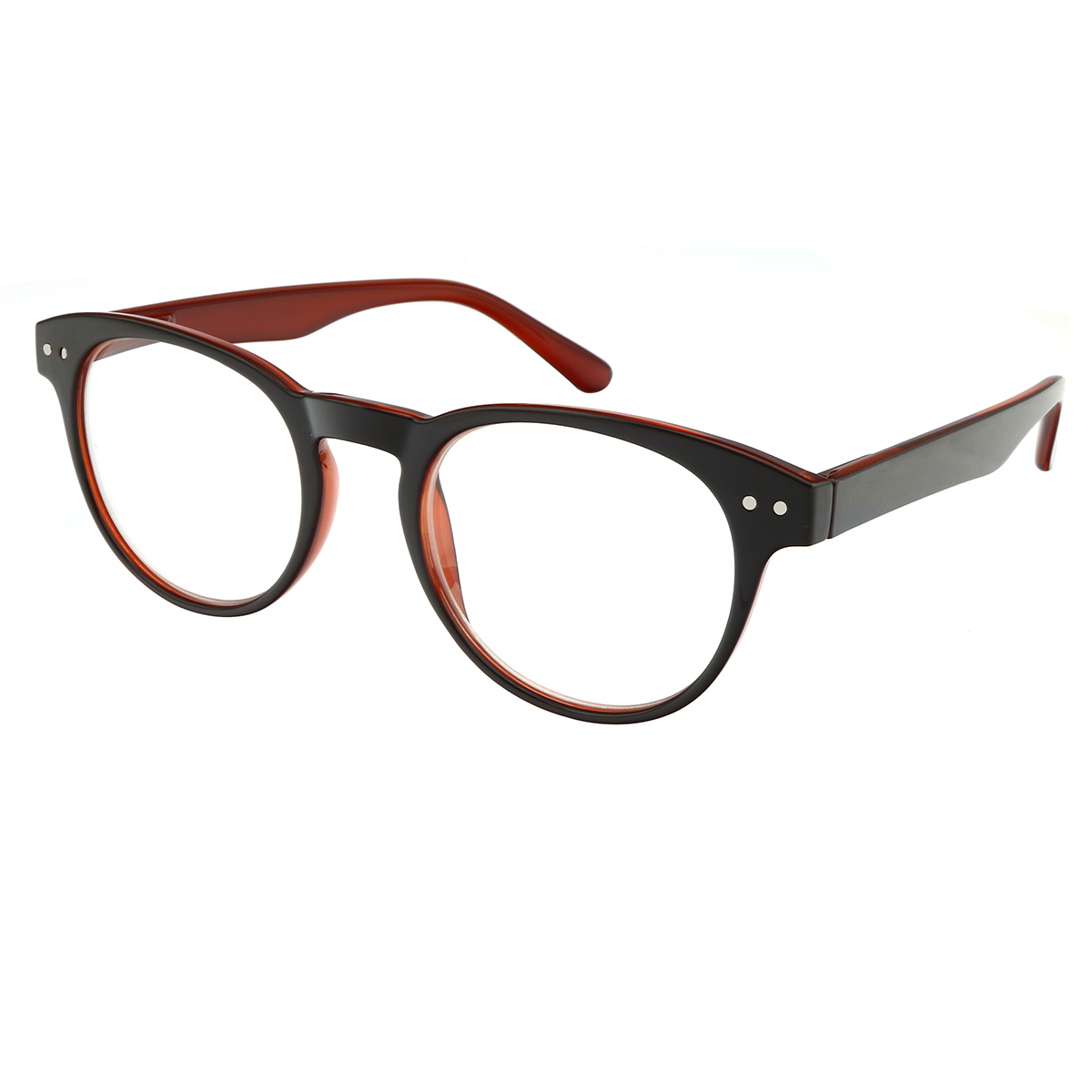 Thrace - Round Brown Reading Glasses for Women