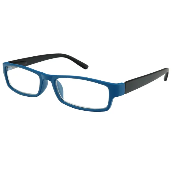 rectangle blue reading glasses