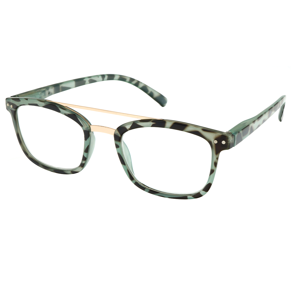 Penn - Aviator Green-Tortoiseshell Reading Glasses for Women