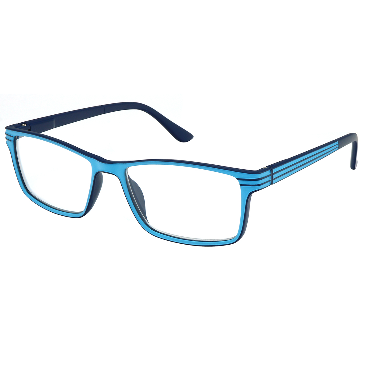 Juniper - Rectangle Blue Reading Glasses for Men & Women