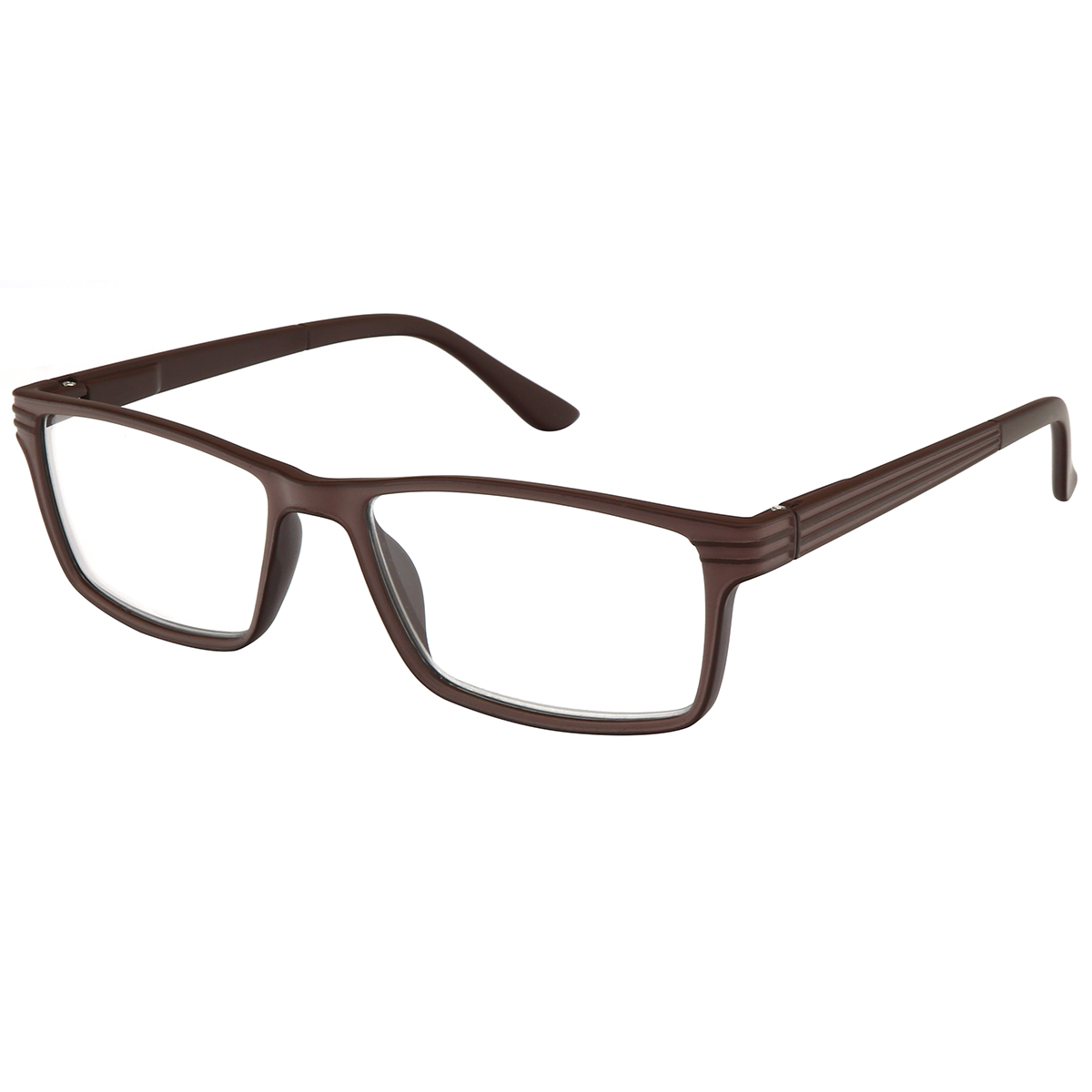 Juniper - Rectangle Brown Reading Glasses for Men & Women
