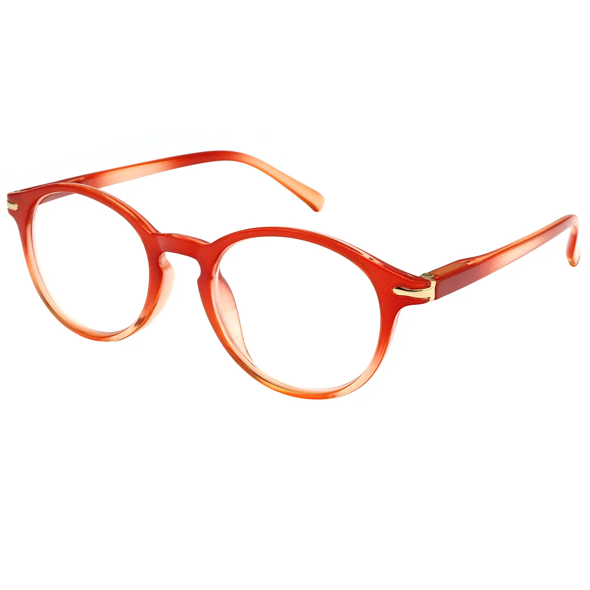 Classic Oval Orange Reading Glasses for Women