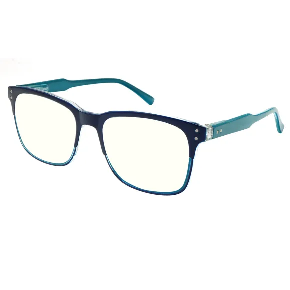 square blue reading glasses