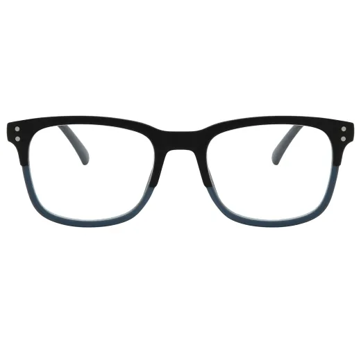 Eumily - Square Blue-Black Reading glasses for Men