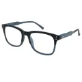 Eumily - Square Blue/Black Reading Glasses for Men