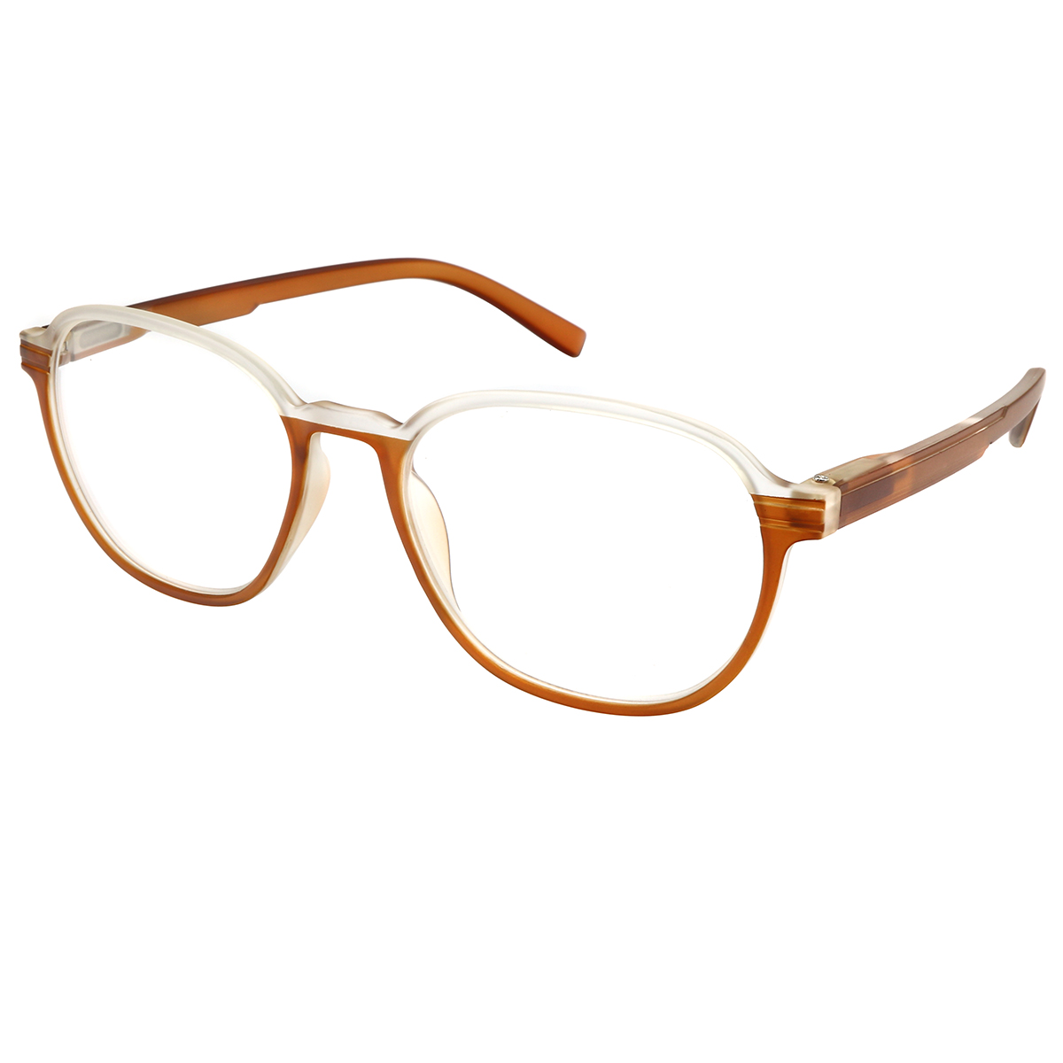 Prism - Round Brown Reading Glasses for Men & Women