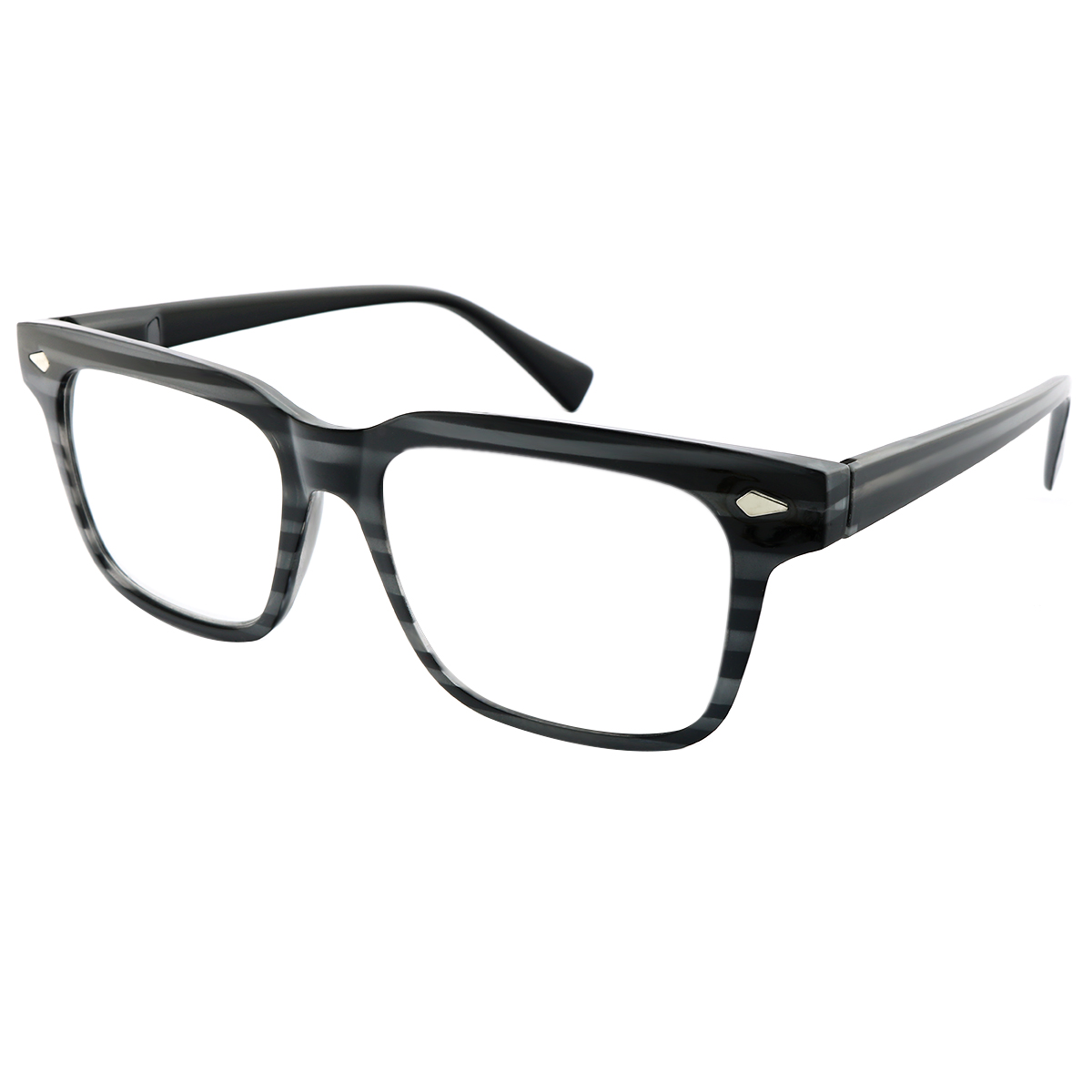 Mazaka - Square Gray Reading Glasses for Men - EFE