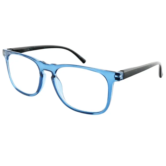 square blue reading glasses
