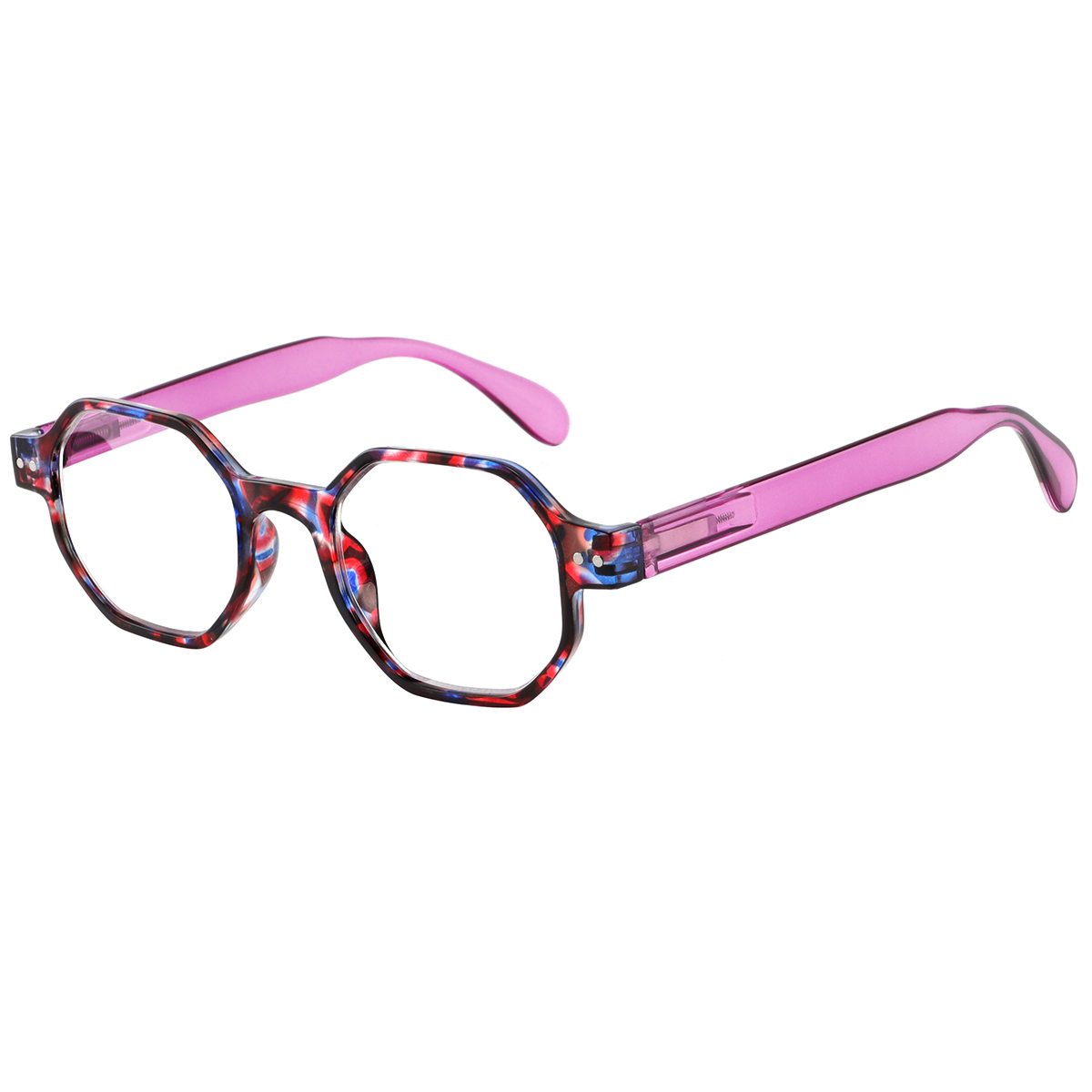 Deva - Geometric Demi-Purple Reading Glasses for Women