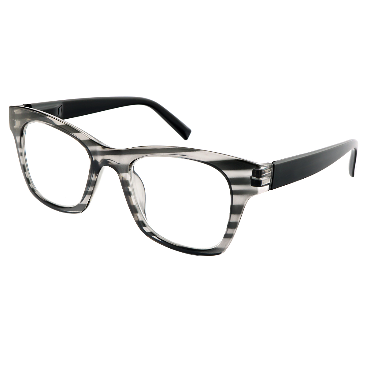 Hayley - Rectangle Black Reading Glasses for Men & Women