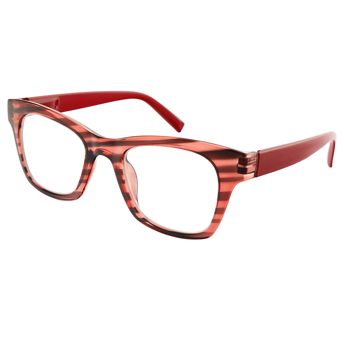 Hayley - Rectangle Red Reading Glasses for Men & Women