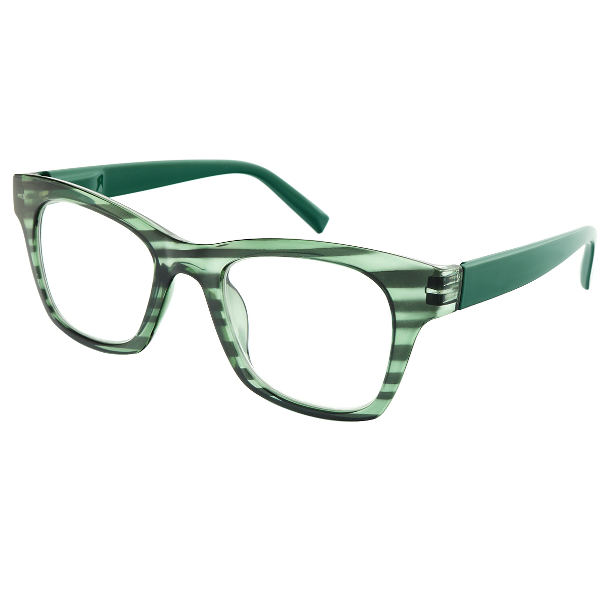 Hayley - Rectangle Green Reading Glasses for Men & Women