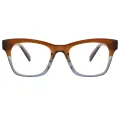 Alesia - Rectangle Brown-transparent Reading Glasses for Men & Women