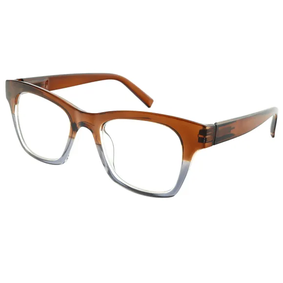 rectangle brown-transparent reading glasses