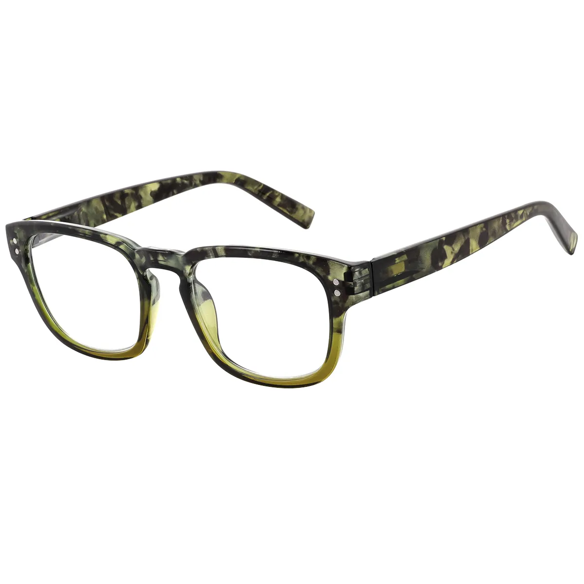 Fashion Square Demi-Yellow Reading Glasses for Men & Women