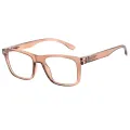 Villiot - Square Brown Reading Glasses for Men & Women