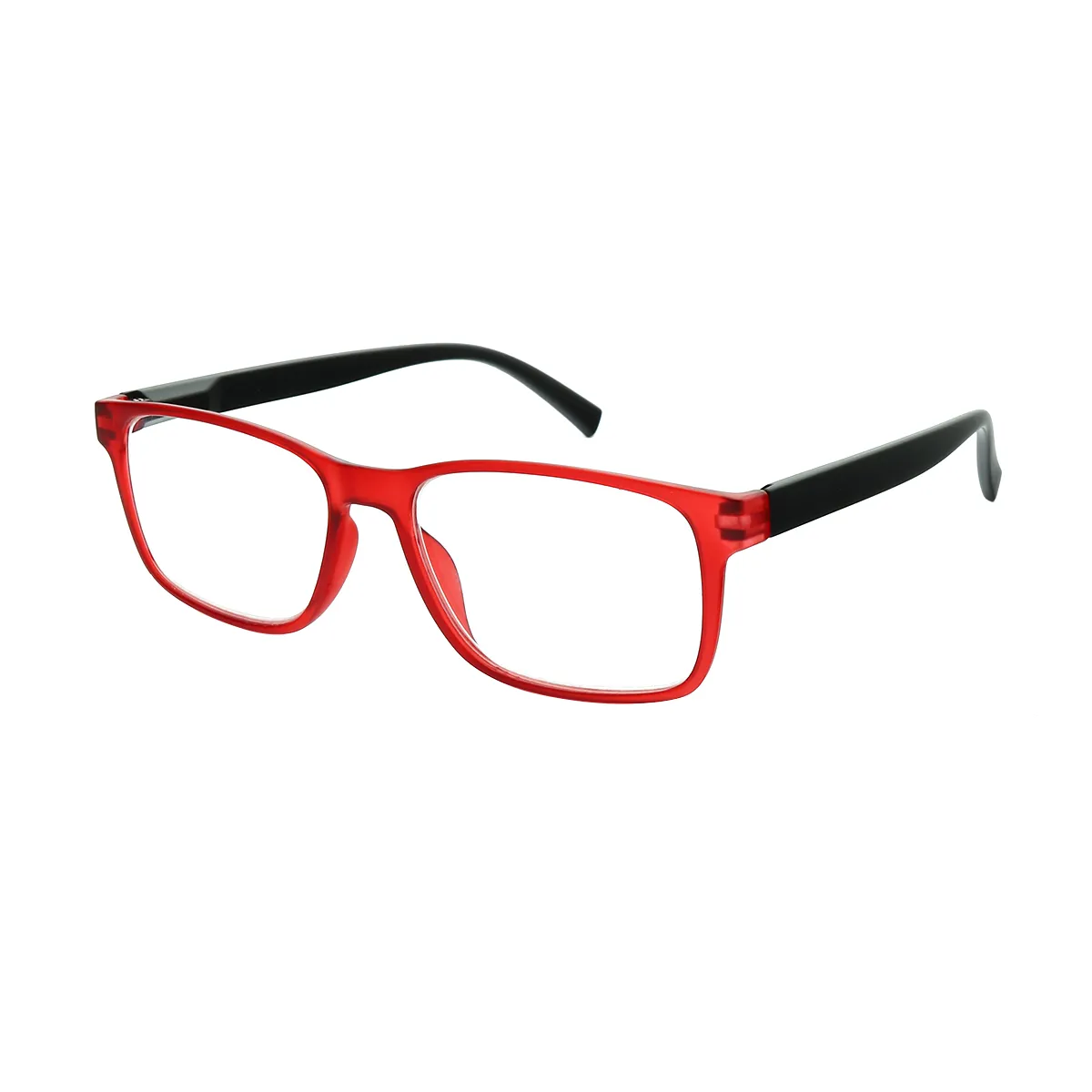 Classic Square Red Reading Glasses for Men