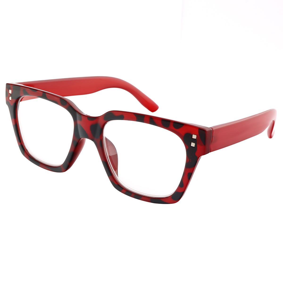 Bridget - Square Red Reading Glasses for Men & Women